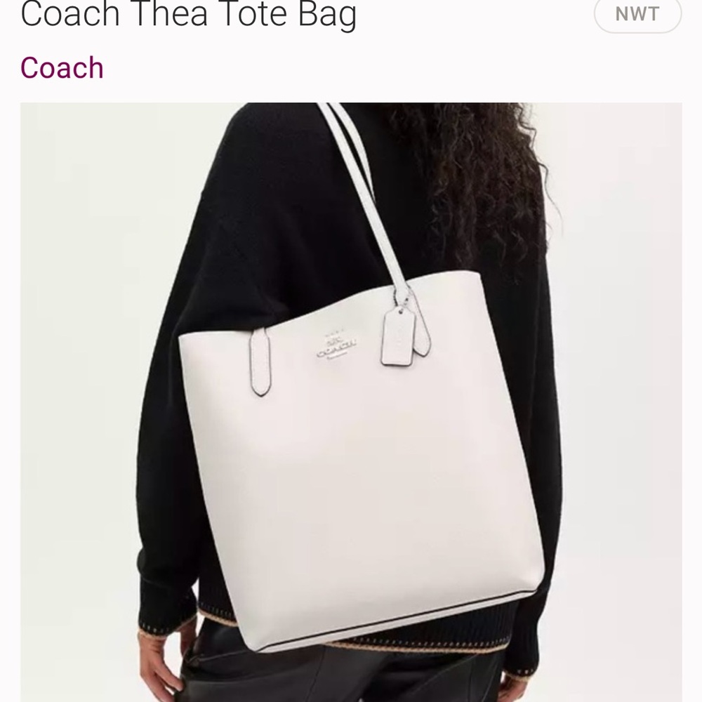 Brand new! Coach leather Thea White Tote Bag - Picture 7 of 9
